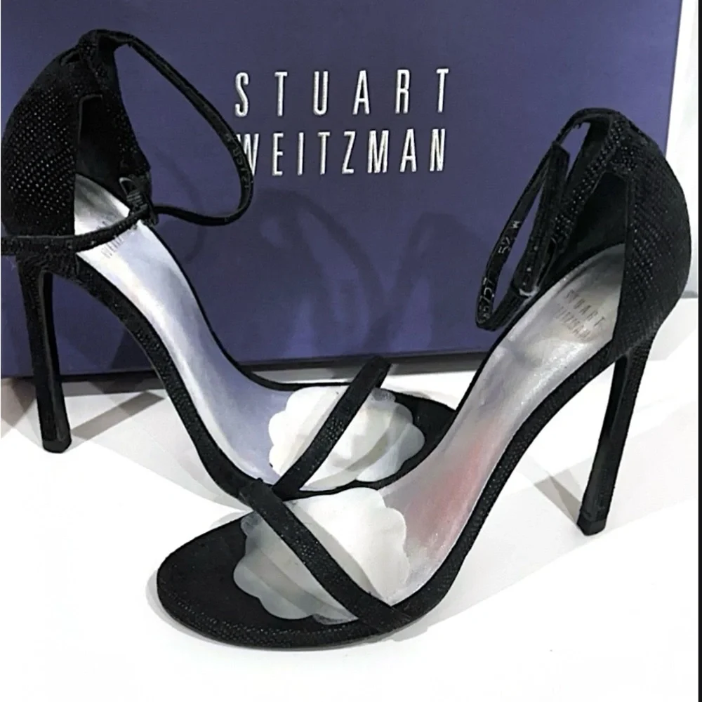 Stuart Weitzman Black Heels with Ankle Strap - Picture 2 of 2